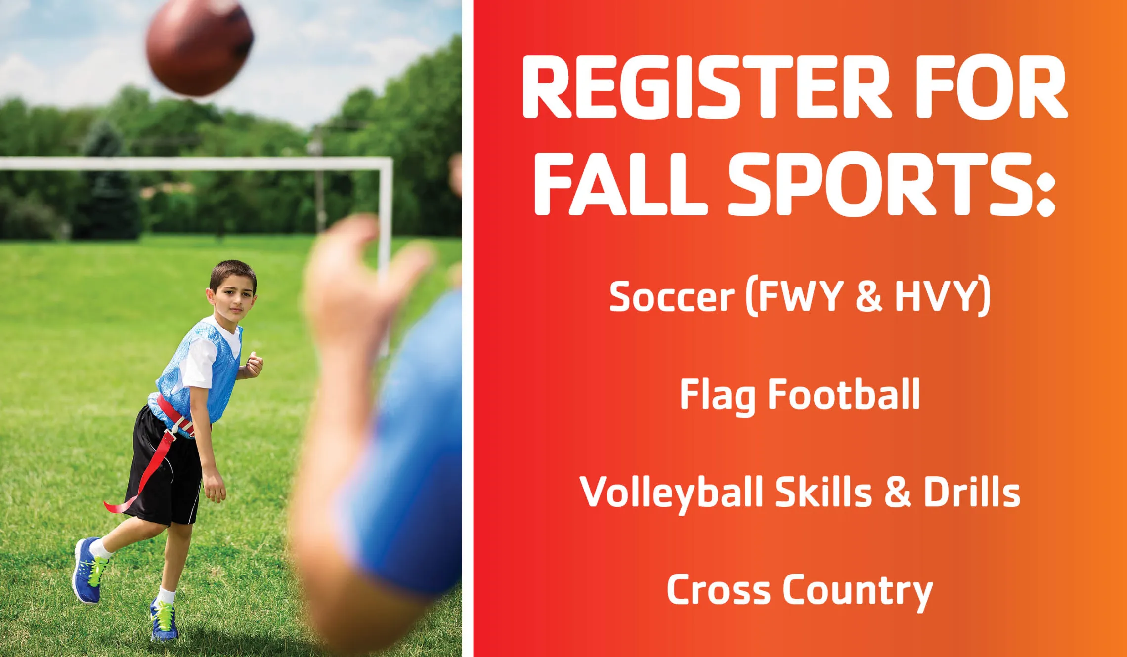 Register for Fall Sports at the Y!